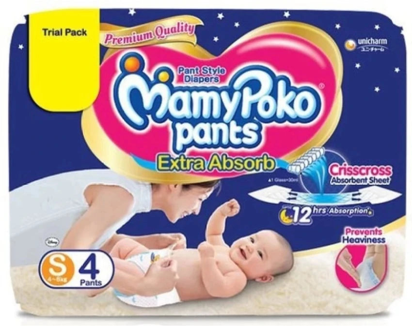 Mamypoko Pants Extra Absorb, Size S, 4 Pants