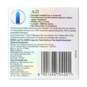 Durex Air Ultra Thin Condoms, 3 Count