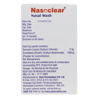 Nasoclear Nasal Wash Sachet, 30 Gm (3 Gm X 10 Sachet)