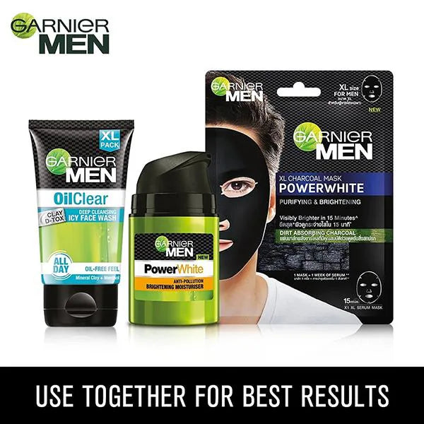 Garnier Men Oil Clear Clay D-Tox Deep Cleansing Icy Face Wash Mineral Clay+Menthol 150gm