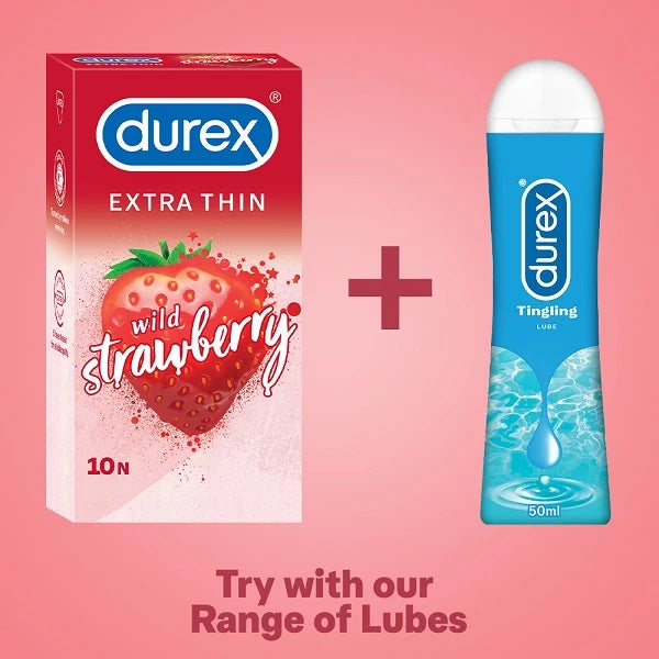 Durex Extra Thin Condoms - Wild Strawberry 10'S