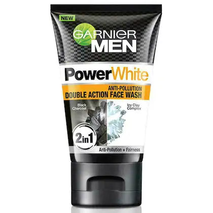Garnier Men Powerwhite Anti Pollution Double Action Face Wash 100 G