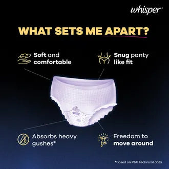 Whisper Super Absorbent Period Panty Large-Xl, 6 Count
