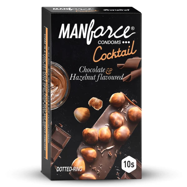 Manforce Cocktail Condoms - Chocolate & Hazelnut Flavoured 10'S