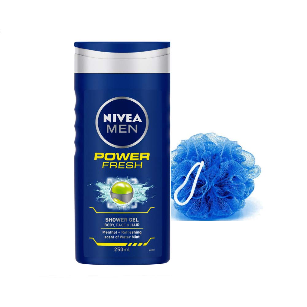 Nivea Men Power Refresh Shower Gel, 250ml With Free Loofah