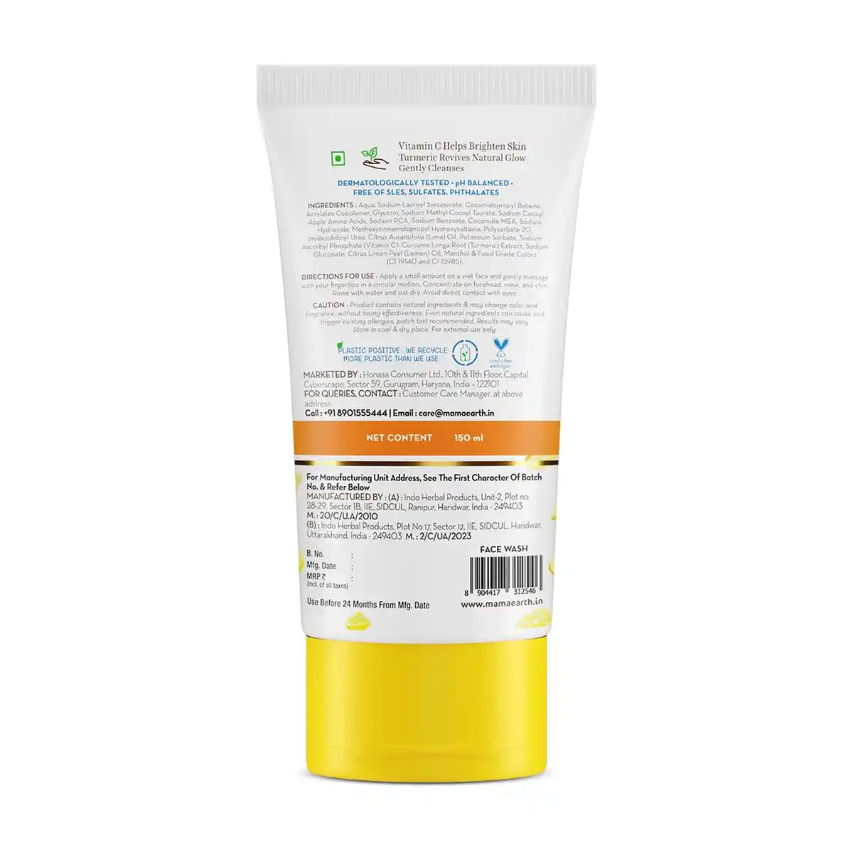 Mamaearth Vitamin C Face Wash 150ml With Turmeric
