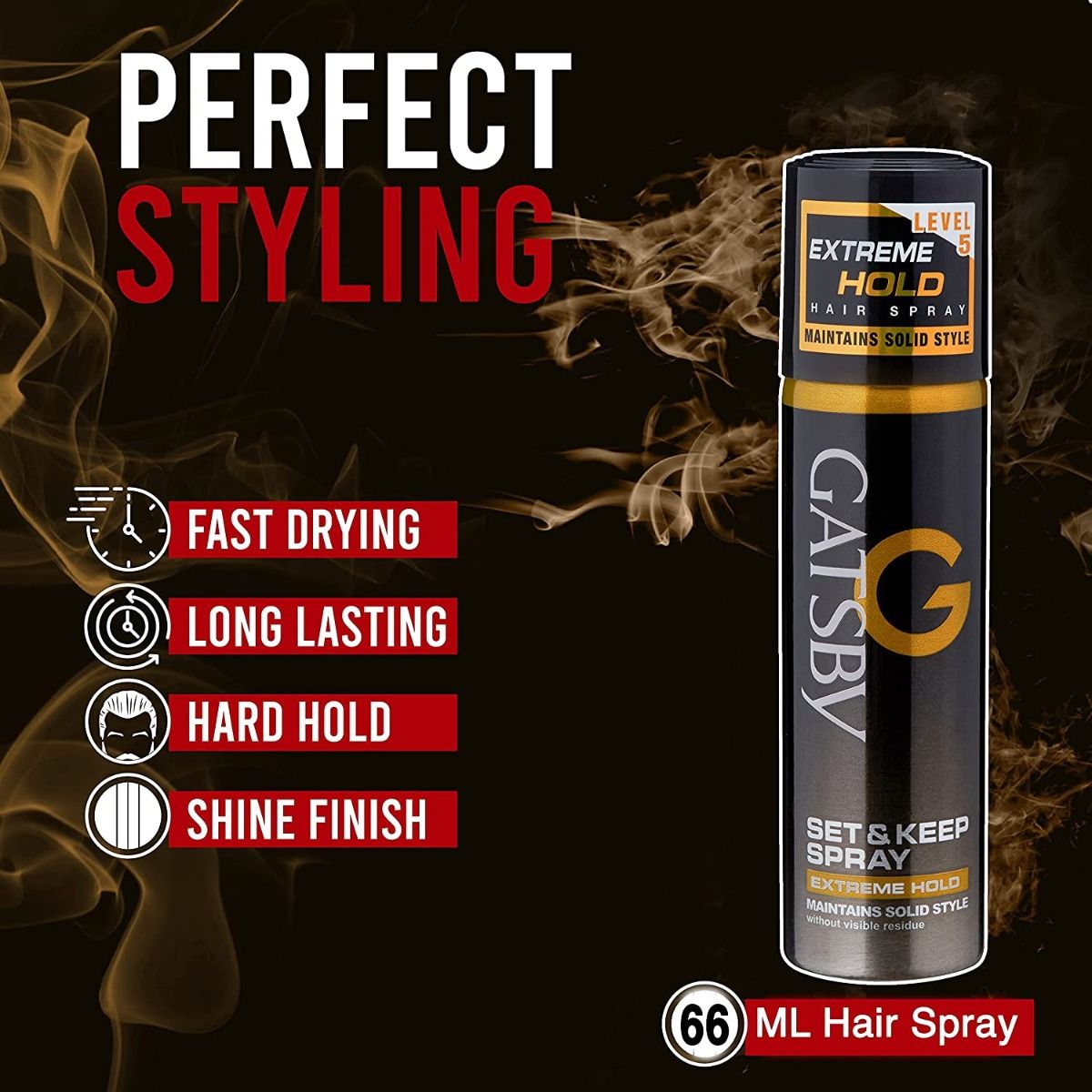Gatsby Hair Spray Set & Keep Spray - Extreme Hold (66ml)