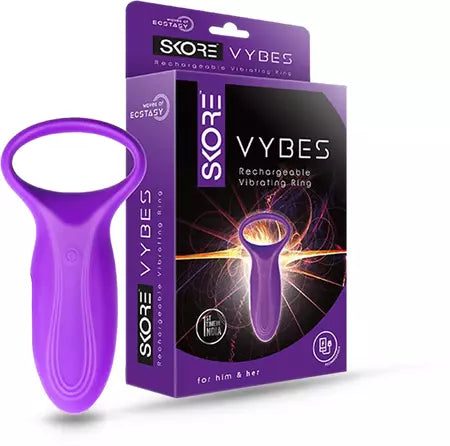 Skore Vybes Vibrating Ring Body Massager For Him & Her | Rechargeable| Waterproof