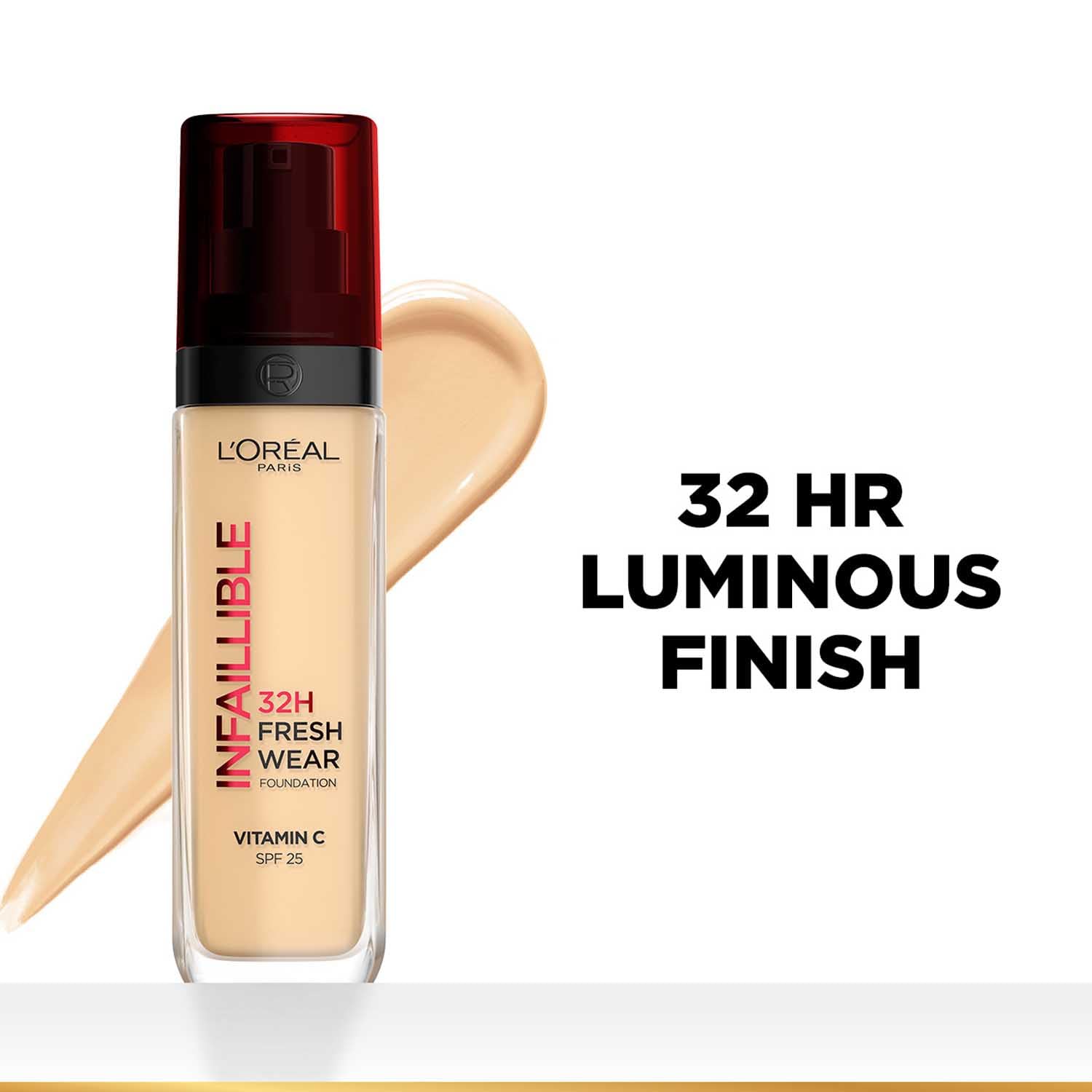 L'Oreal Paris Infallible 32h Fresh Wear Foundation - 125 Warm Undertone, 30ml