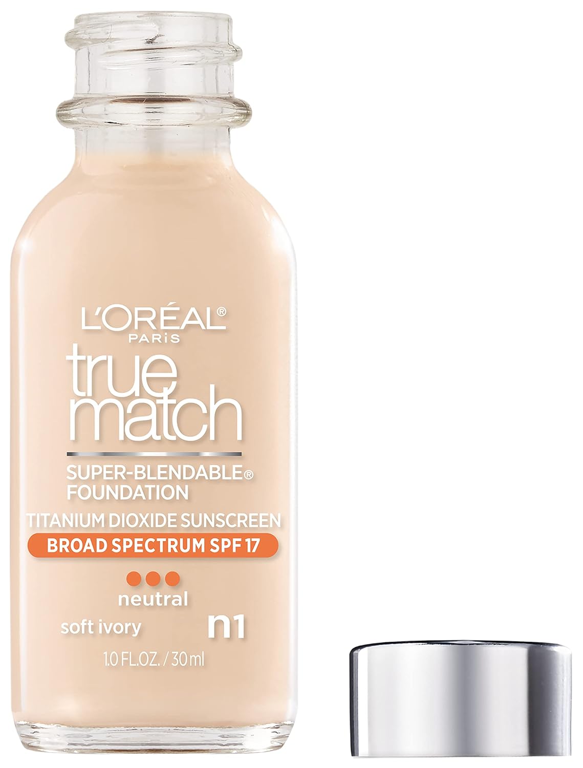 L'Oreal Paris True Match Super-Blendable Liquid Natural All Skin Makeup Soft Ivory 1-Fluid Ounce 2 Ea 30ml